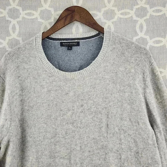 Banana Republic Wool Blend Italian Yarn Crew neck Pullover Men's Sweater XL - Picture 3 of 9